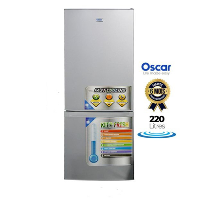 Agrandir l'image de Réfrigérateur combiné Oscar - OSC-R310C - 220 Litres - Classe énergétique A - R600a - 6 Mois Image de Réfrigérateur combiné Oscar - OSC-R310C - 220 Litres - Classe énergétique A - R600a - 6 Mois