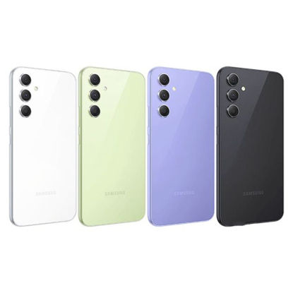 Agrandir l'image de Samsung Galaxy A54 - 6,5'' - 128 Go/ 8 Go RAM - 2 Nano Sim - 50MP + 12MP /32MP - 5000mAh - 6 Mois Image de Samsung Galaxy A54 - 6,5'' - 128 Go/ 8 Go RAM - 2 Nano Sim - 50MP + 12MP /32MP - 5000mAh - 6 Mois