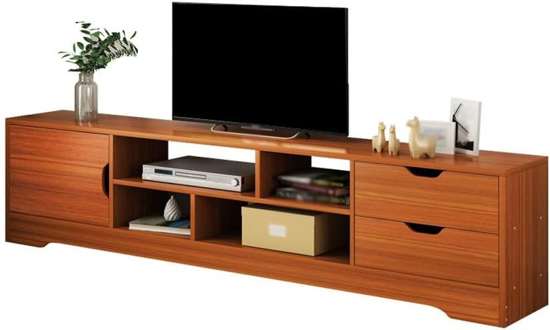 Image sur Meubles TV Meuble TV en bois massif Table TV simple Salon Salon Centre de divertissement Armoire de rangement Meuble audiovisuel Meuble TV