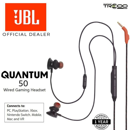 Image sur CASQUE DE JEU INTRA-AURICULAIRE FILAIRE QUANTUM 50 JBL avec technologie Twistlock - NOIR - 6 MOIS