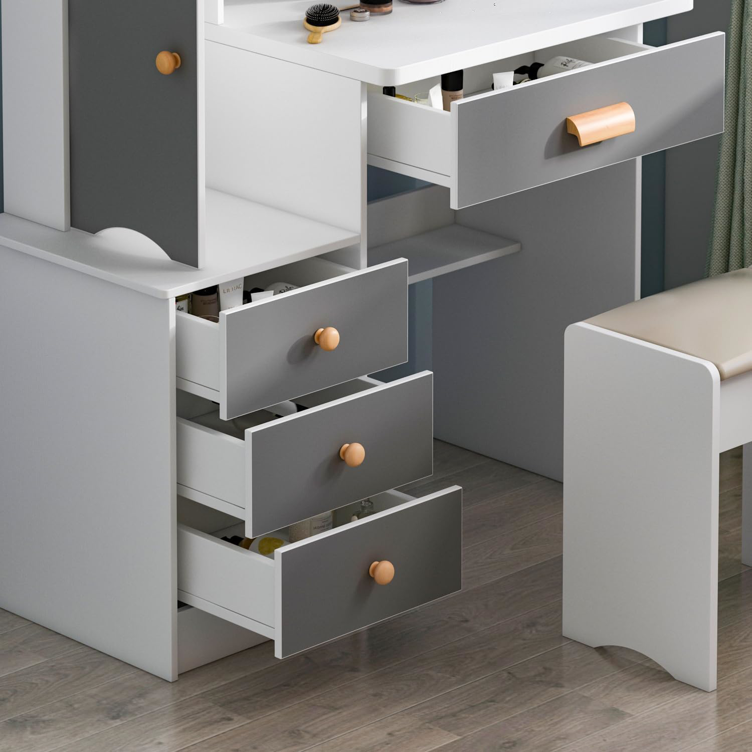 Générique Coiffeuse Avec Miroir Coulissant Et éclairage