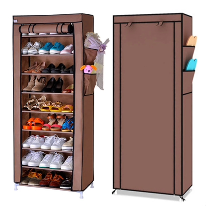 Agrandir l'image de Armoire à chaussures simple 10 couches en tissu Oxford à 9 grilles, grande étagère à chaussures, rangement de chaussures amovible pour meubles de maison - copié Image de Armoire à chaussures simple 10 couches en tissu Oxford à 9 grilles, grande étagère à chaussures, rangement de chaussures amovible pour meubles de maison - copié