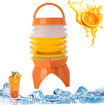 Image sur Distributeur de boissons de 5,5 L, distributeur de jus de limonade avec robinet pour fête en plein air, portable, pliable, conteneurs transparents (0RANGE)
