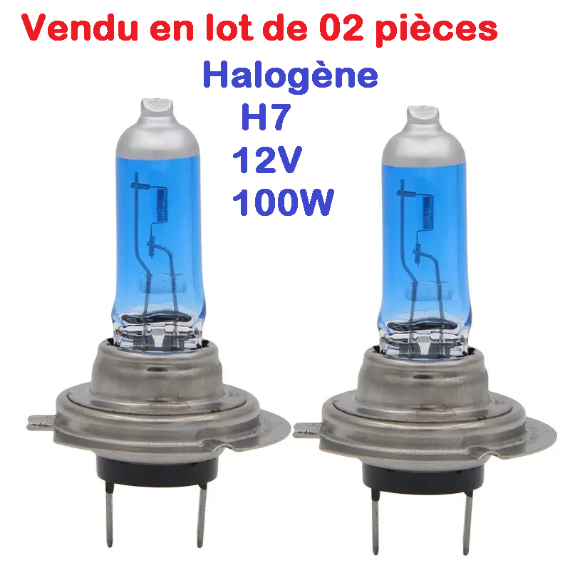 Lot De 2 Ampoules Plasma H7 100W - Effet Xenon 8000K Blanc - Pour Phares - Allemagne