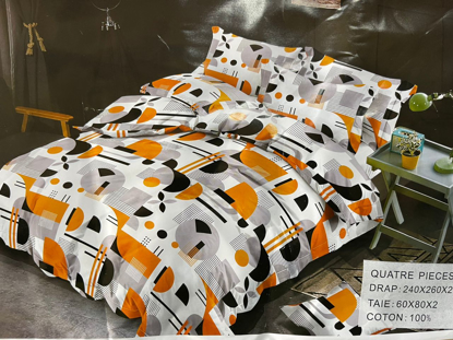 Image de 2 Drap 3 Places + 2 Taies D'Oreiller - Multicolore