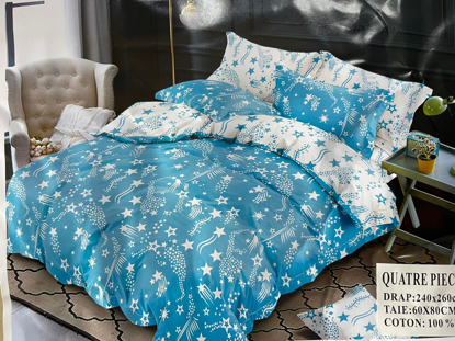 Agrandir l'image de 2 Drap 3 Places + 2 Taies D'Oreiller - Multicolore Image de 2 Drap 3 Places + 2 Taies D'Oreiller - Multicolore