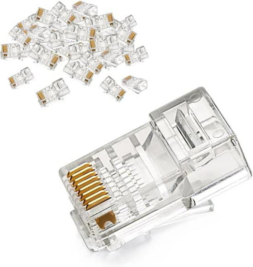 Image sur paquet de connecteur rj 45  cat 6 UTP