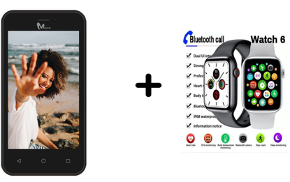 Image de Smartphone RIO 3G - 8Go/512Mo RAM - 2MP - 1550mAh - 4" - 3G - Dual Sim + 15Go (5Go par mois pendant 3 mois) + Montre Intelligente Connectée