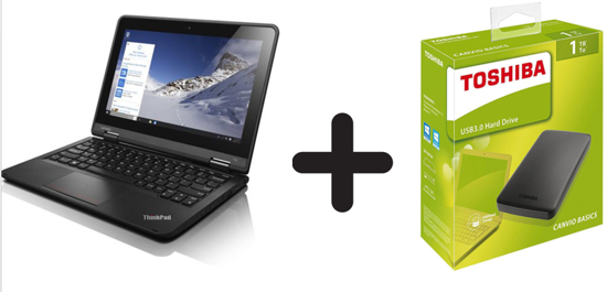 Image sur Lenovo 11e- core i3 -7eme gen -128 SSd/4 Go- Disque dur externe HDD Toshiba - 1To