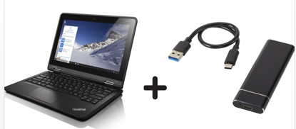 Agrandir l'image de Lenovo 11e- core i3 -7eme gen -128 SSd/4 Go+Disque SSD M.2 4To USB C Image de Lenovo 11e- core i3 -7eme gen -128 SSd/4 Go+Disque SSD M.2 4To USB C