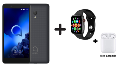 Image de Alcatel 1C 5003 U - 16Go ROM + 1Go RAM - 5 Mpxl (8 Mpxl par interpolation) / 2 Mpxl (5 Mpxl par interpolation) - Smartphone - 5" Écran Full View 18:9 - Dual SIM - Android™ 8.1 Oreo™ (édition Go) +   Earpods gratuits et montre intelligente