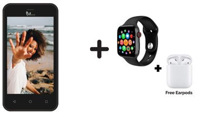 Image de Smartphone RIO 3G - 8Go/512Mo RAM - 2MP - 1550mAh - 4" - 3G - Dual Sim + 15Go (5Go par mois pendant 3 mois) +  Earpods gratuits et montre intelligente