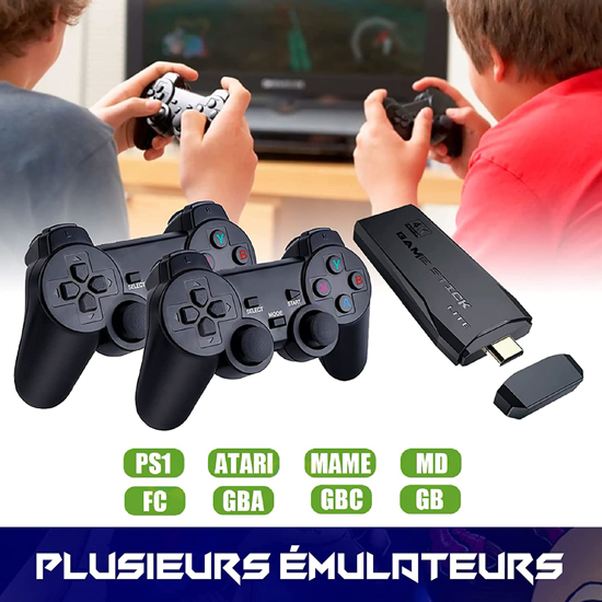 Image sur console de jeux video hdmi 4k retro avec deux manettes sans fil 10000 jeux