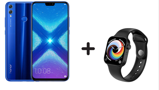 Image sur Téléphone Huawei Honor 8X-2SIM- 128GB ROM - 6GB RAM-20+2MP - 3750mAh + montre connecté Bluetooth - Garantie 3 mois