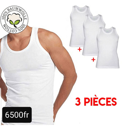 Agrandir l'image de Débardeurs - 3 Pièces - Blanc Image de Débardeurs - 3 Pièces - Blanc