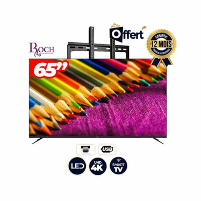 Agrandir l'image de Smart TV LED - 65" - ROCH RH-LE65DA-B - Full HD + support mural intégré - 12 mois garantie Image de Smart TV LED - 65" - ROCH RH-LE65DA-B - Full HD + support mural intégré - 12 mois garantie