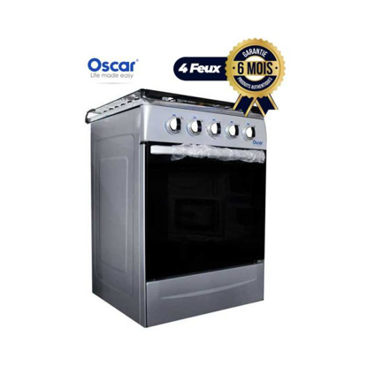 Image de Cuisinière à gaz Oscar 4 foyers - 60 x 60 -  inox et noir - 06 mois
