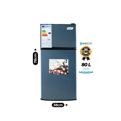 Agrandir l'image de Réfrigérateur double battant - INNOVA - IN112 - 80 litres - Classe énergétique A+ -- Garantie 6 mois Image de Réfrigérateur double battant - INNOVA - IN112 - 80 litres - Classe énergétique A+ -- Garantie 6 mois