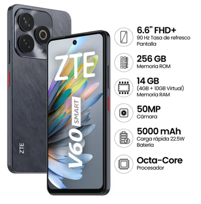 Image de ZTE Blade V60 Smart 6.6" 256 GB 4GB + 10 GB Ram-3 mois de garantie