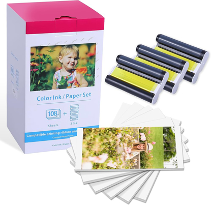 Agrandir l'image de Kit cassette à Ruban avec Papier pour l’imprimante Canon Selphy RP-108 impressions Image de Kit cassette à Ruban avec Papier pour l’imprimante Canon Selphy RP-108 impressions