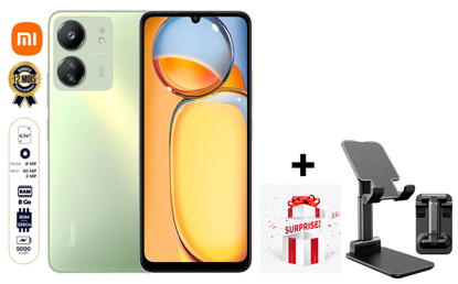 Agrandir l'image de Xiaomi Redmi 13C - 256GB ROM - 8GB RAM - 2SIM - 50+2+2MP - 5000mAh + Un support de telephone offert Image de Xiaomi Redmi 13C - 256GB ROM - 8GB RAM - 2SIM - 50+2+2MP - 5000mAh + Un support de telephone offert