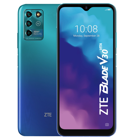 Image sur ZTE Blade V30 Vita - 6.82 pouces - 128Go / 4Go Ram - 48MP+5MP+2MP/8MP - 5000mAh - 3 Mois