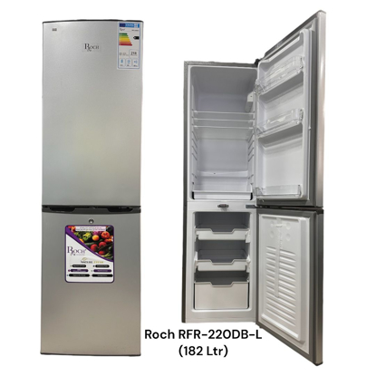 Agrandir l'image de Réfrigérateur combiné  - Roch - RFR- 220 DB-L - 182 Litres - Gris - Garantie 6 mois Image de Réfrigérateur combiné  - Roch - RFR- 220 DB-L - 182 Litres - Gris - Garantie 6 mois