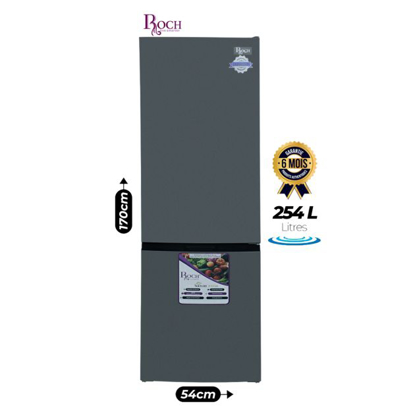 Agrandir l'image de Réfrigérateur combiné - Roch - RFR-330 DB- B -254L- Gris - Garantie 6 mois Image de Réfrigérateur combiné - Roch - RFR-330 DB- B -254L- Gris - Garantie 6 mois