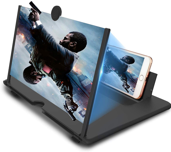 Image sur Amplificateur d'écran 3D HD, nouveau support de téléphone, amplificateur d'écran vidéo, amplificateur de téléphone à écran pour tous les smartphones (noir)