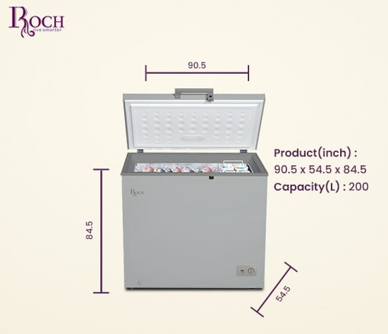 Image sur Congélateur Coffre ROCH - RCF-230B-B - 200 Litres - Gris - Garantie 6 mois