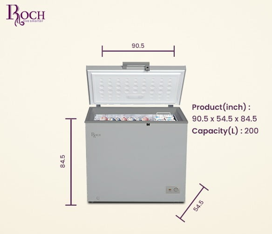 Image sur Congélateur coffre ROCH RCF‑230B‑B – 200 L – Classe T – Garantie 6 mois