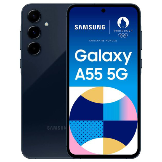 Image sur Samsung Galaxy A55 5G - 128 Go - 8Go RAM - 6.6" - Dual Nano SIM - 50MP+12MP+5MP 4k/32MP - 5000mAh - Garantie 12 Mois