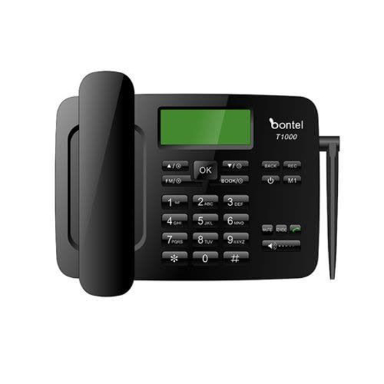 Téléphone Fixe GSM – Dual SIM – T1000 – MP3 – Radio FM – 3000 mAh – Bontel – Noir.