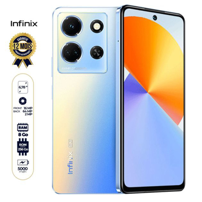 Agrandir l'image de Infinix Note 30 - 256 Go/8Go RAM - 6,78" - Dual Nano-SIM - 64MP+2MP/16MP - 5000 mAh Image de Infinix Note 30 - 256 Go/8Go RAM - 6,78" - Dual Nano-SIM - 64MP+2MP/16MP - 5000 mAh