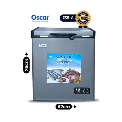 Agrandir l'image de Congélateur Coffre - OSCAR - OSC 190 - 138 Litres - Argent - Garantie 6 Mois Image de Congélateur Coffre - OSCAR - OSC 190 - 138 Litres - Argent - Garantie 6 Mois