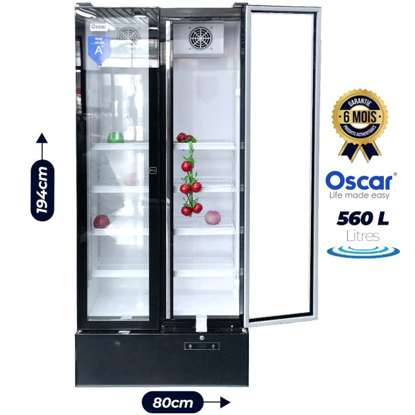Agrandir l'image de Réfrigérateur Vitrine - Oscar - Double porte - OSC-V600 - 560 litres - Noir - Garantie 6 mois Image de Réfrigérateur Vitrine - Oscar - Double porte - OSC-V600 - 560 litres - Noir - Garantie 6 mois
