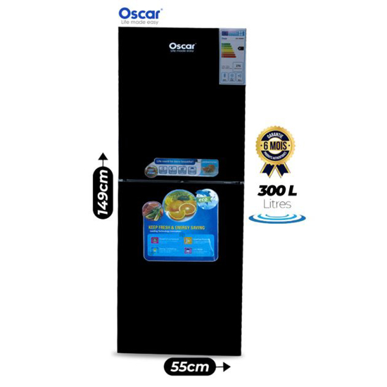 Image sur Réfrigérateur Double Battant - OSCAR - 300 Litres - OSC 300MB - Classe climatique ST/T - Consommation énergétique A+ - Gris - Garantie 6 Mois