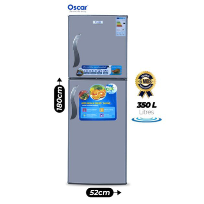 Agrandir l'image de Réfrigérateur double battant - OSCAR - 350 Litres - OSC 350SS - Classe climatique ST/T - Gris - Garantie 6 Mois Image de Réfrigérateur double battant - OSCAR - 350 Litres - OSC 350SS - Classe climatique ST/T - Gris - Garantie 6 Mois