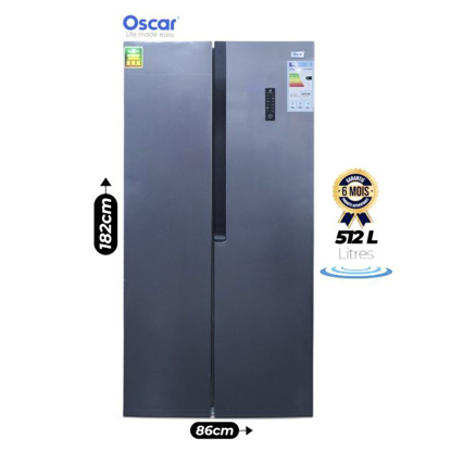 Agrandir l'image de Réfrigérateur Américain - OSCAR - Double portes - 512 litres - NO FROST - A+ - Garantie 6 mois Image de Réfrigérateur Américain - OSCAR - Double portes - 512 litres - NO FROST - A+ - Garantie 6 mois