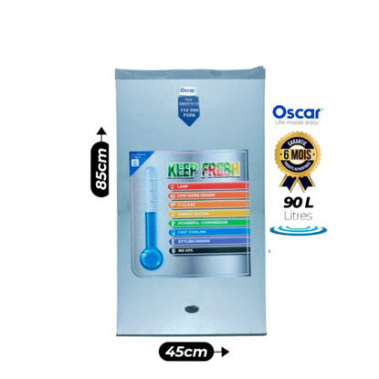 Agrandir l'image de Mini réfrigérateur Oscar - 90 Litres - R115S - Gris - Garantie 6 Mois Image de Mini réfrigérateur Oscar - 90 Litres - R115S - Gris - Garantie 6 Mois
