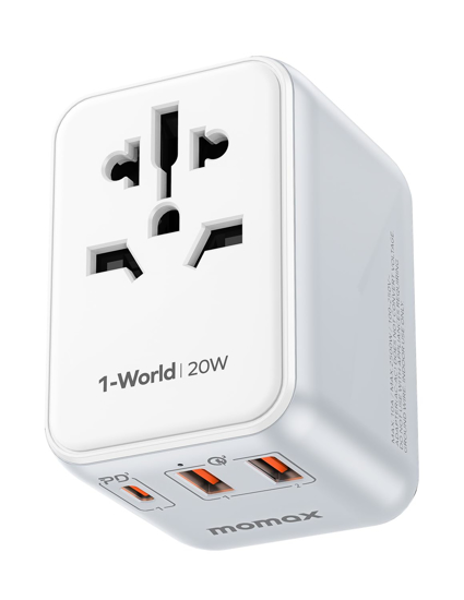 Image sur Chargeur de voyage 1-World 3 ports 20 W - 3 mois de garantie