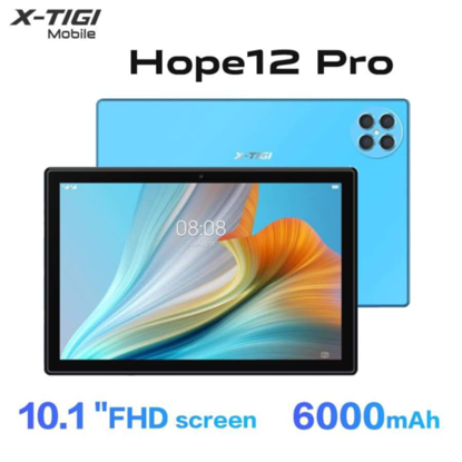 Image de Tablette X-Tigi Hope 12 pro - 128Go / 6Go RAM – 8MP - 6000mAh - 10,1" - Dual Sim - Gris - Android 13 - super puissance - 13Mois