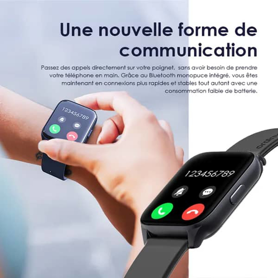 Image sur Montre connectée - Smart Oraimo watch 4 plus - OSW- 801 - Appels Bluetooth - IP68 - Notifications Ecran Incurvé 2.01"HD  Etanche - 13 mois