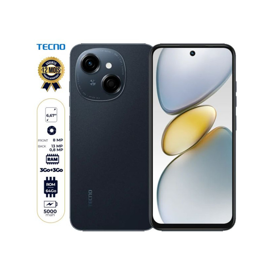 Image sur Tecno Pop 9 - 128GB ROM - 3+3GB RAM - 2SIM - 13MP - 5000mAh - Garantie 12 Mois