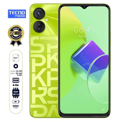 Image de Tecno Spark 9 Pro - 128Go/4Go - 6.6" - 5000mAh - 50MP+2MP/32MP - 12 mois de garantie