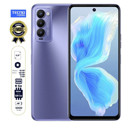 Image de Tecno Camon 18P - (CH7) - 128Go/8Go - 6.8" - DUAL nano sim - 48MP/16MP - 5000mAh - Garantie 12 mois