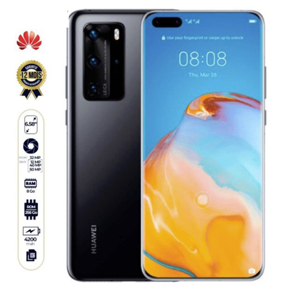 Agrandir l'image de Huawei P40 Pro - 6.58" - 256 Go/ 8Go RAM - 2 SIM - 50MP/32MP - 4200 mah - 12 mois garantie Image de Huawei P40 Pro - 6.58" - 256 Go/ 8Go RAM - 2 SIM - 50MP/32MP - 4200 mah - 12 mois garantie