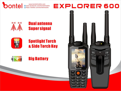 Image de EXPLORER 600 BONTEL  - 2.4"- 1500 MAH -  DUAL  SIM - Téléphone - DUAL ANTENANA-  64Mo - 2Mpx - Noir