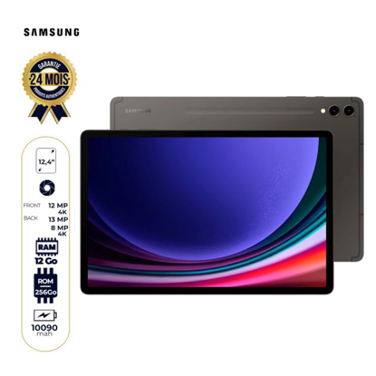 Image de Tablette Samsung Galaxy Tab S9+ 5G - 256 Go/12Go RAM - 12.4" - 1 Nano SIM - SM-X816B - 13MP+8MP/12MP - 10090mAh - Empreinte digitale - Garantie 24 Mois