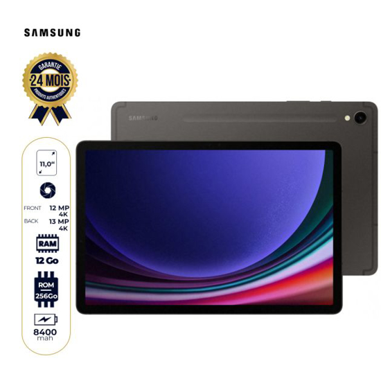 Image sur Tablette Samsung Galaxy Tab S9 5G - 256 Go/12Go RAM - 11" - 1 Nano SIM - SM-X716B - 13MP/12MP - 8400mAh - Empreinte digitale - Garantie 24 Mois